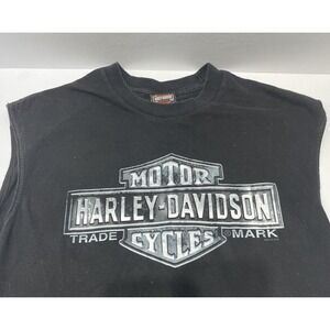 Harley-Davidson Mens Sleeveless Shirt XL Black Pearl Belize Central America